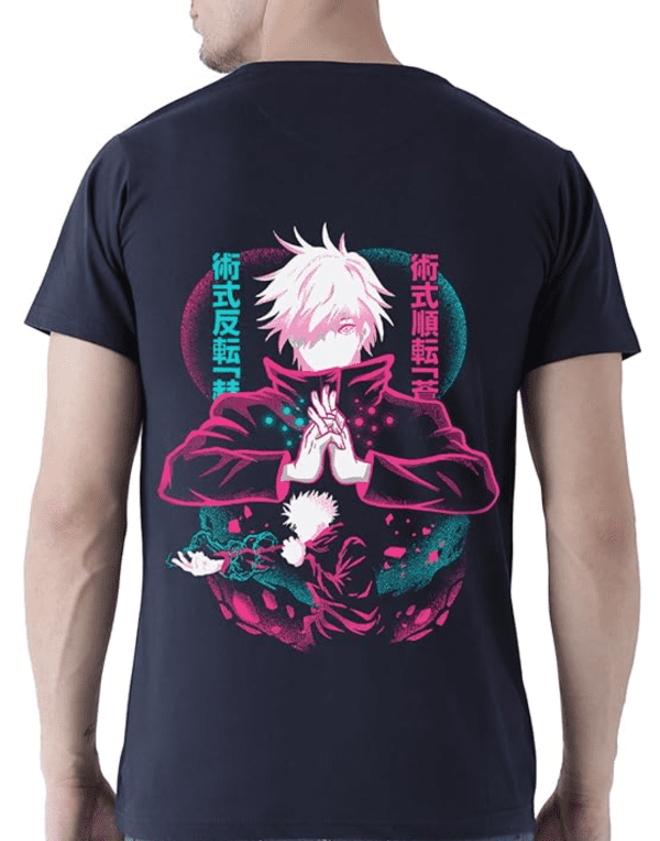 Unisex Jujutsu Kaisen Anime T Shirts for Men and Women, Hollow Purple Printed Half Sleeve T-Shirt